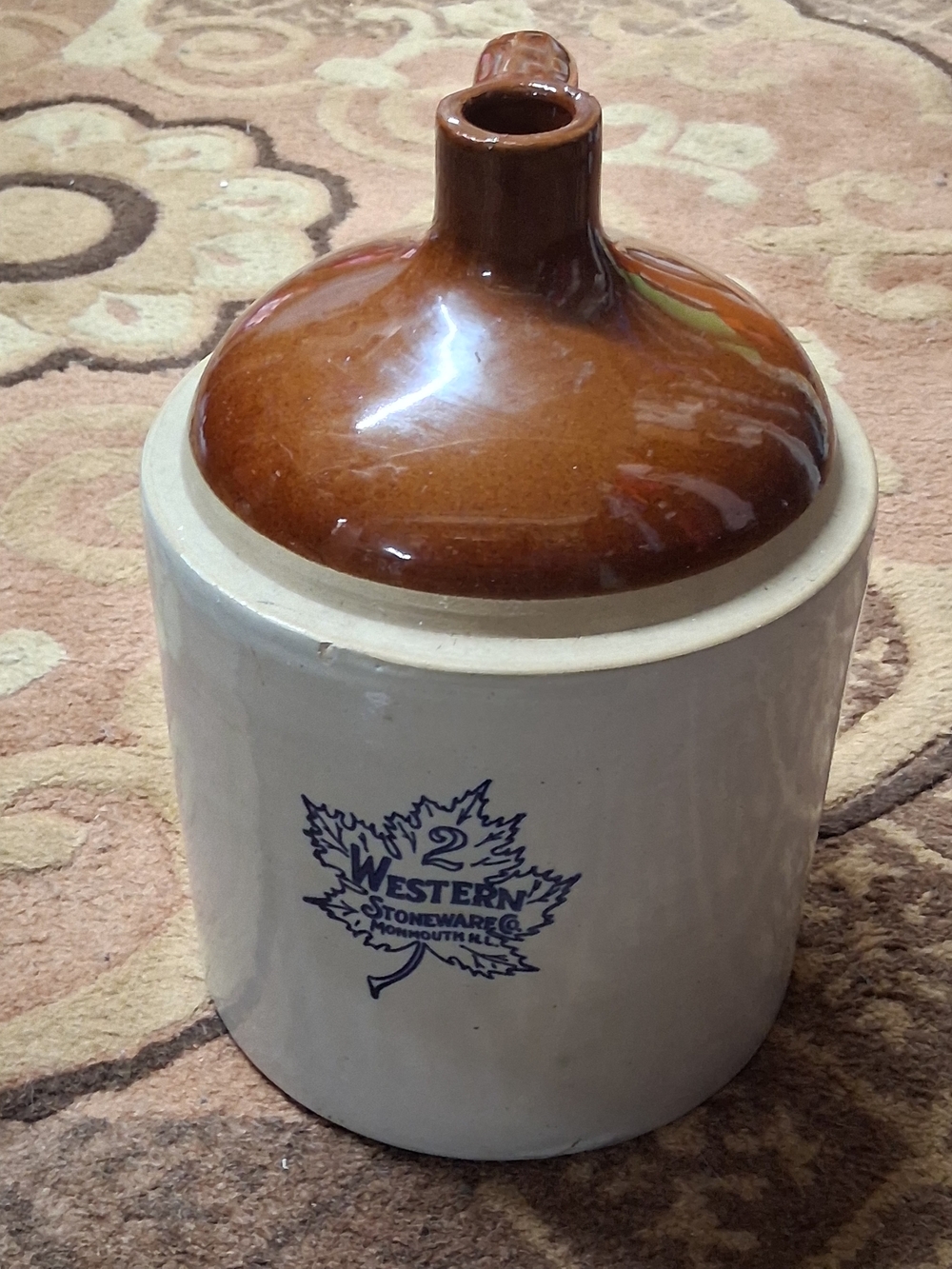 Brown & Cream Vintage Western Stoneware Jug